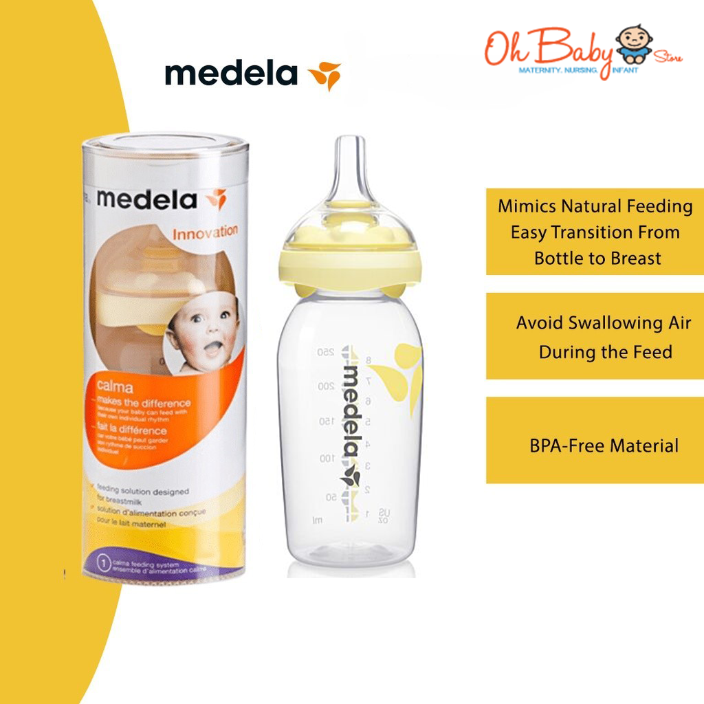 Medela Calma Teat Breast Milk Baby Bottle 250ml, Oh Baby Store