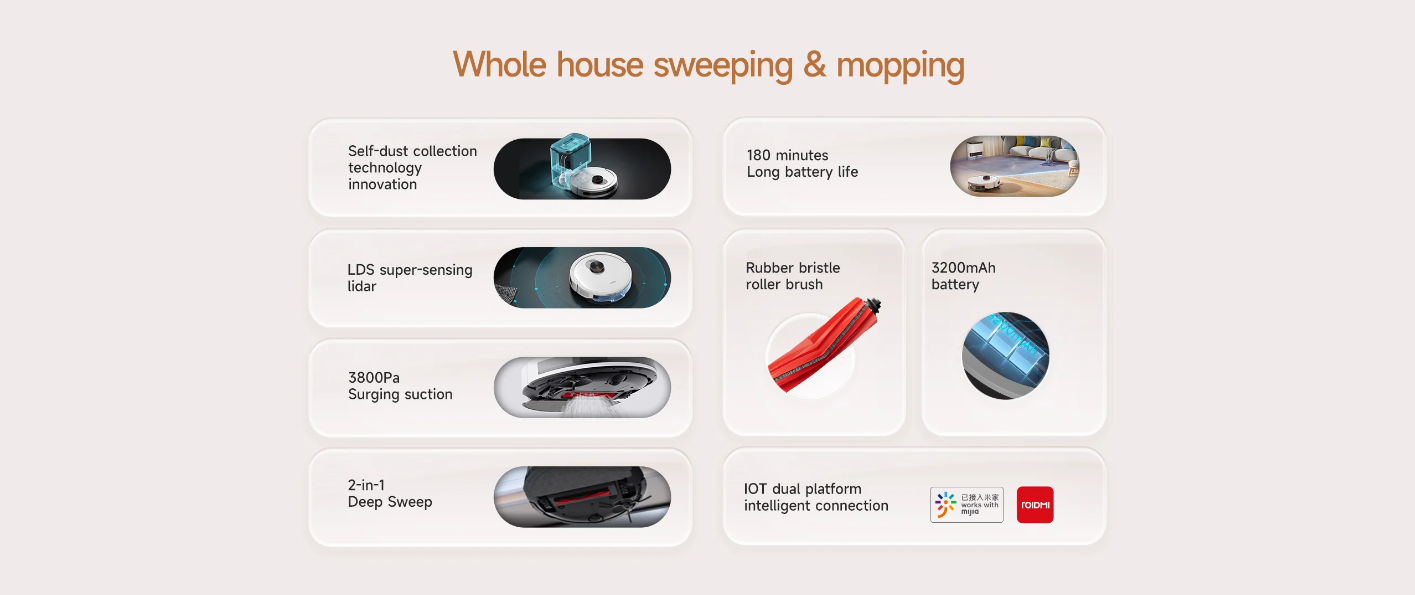 ROIDMI EVE CC Robot Vacuum and Mop Cleaner with Cleaning Base for Rent | House Appliances | RentSmart Asia | Renting Is The New Buying