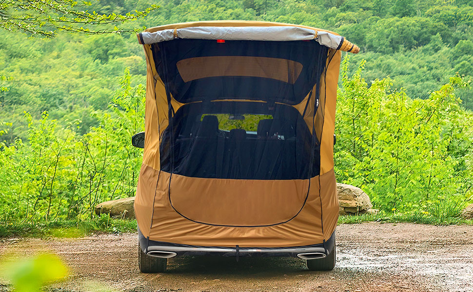 UtanKing™ Car Tent Camping Awning SUV Trunk Tents Tarp UV Sun Shelter Canopy  Khemah Kereta Van Rear Tailgate Extension, UtanKing
