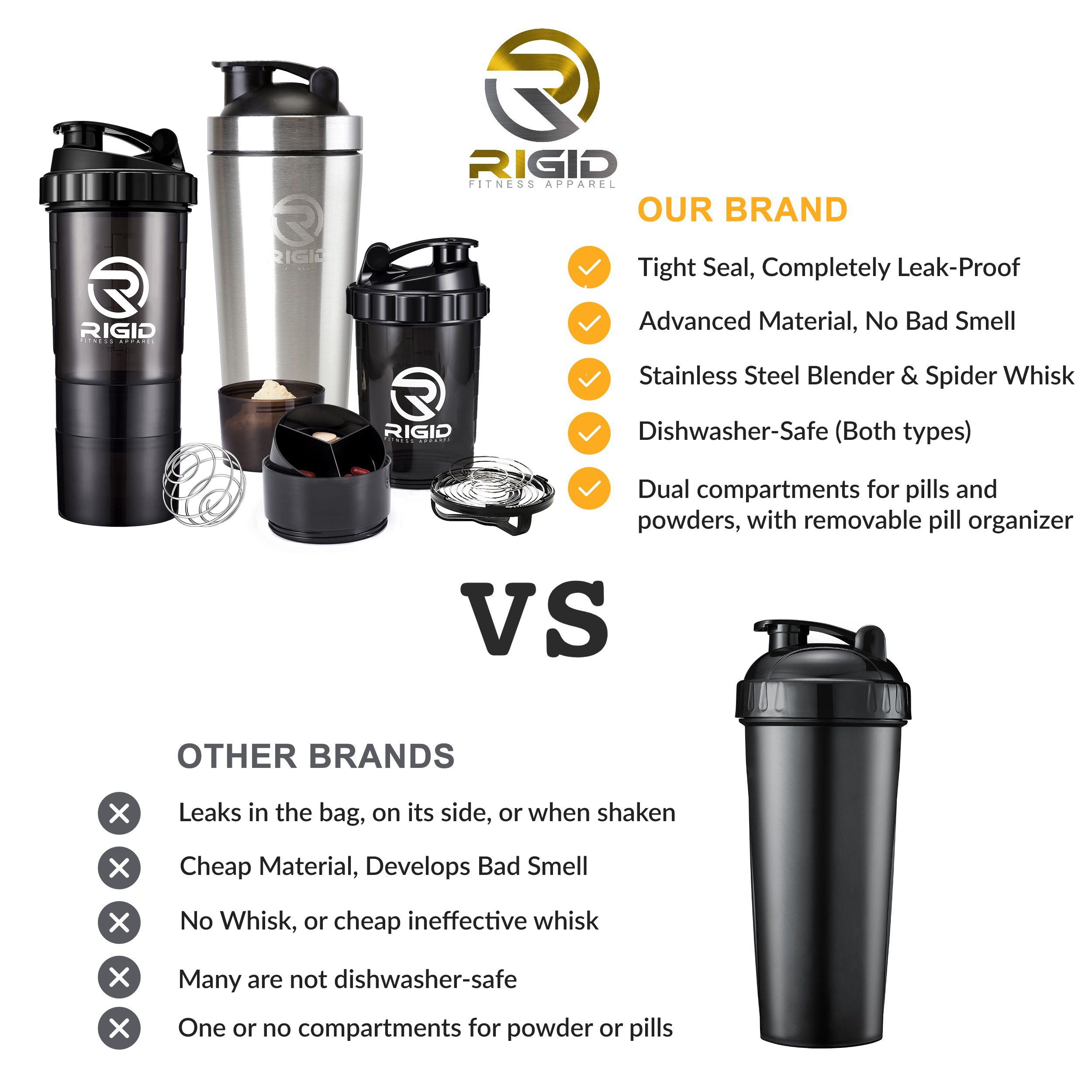 New Sport Gym Powder Shaker Water Bottle For Men BPA Free Protein