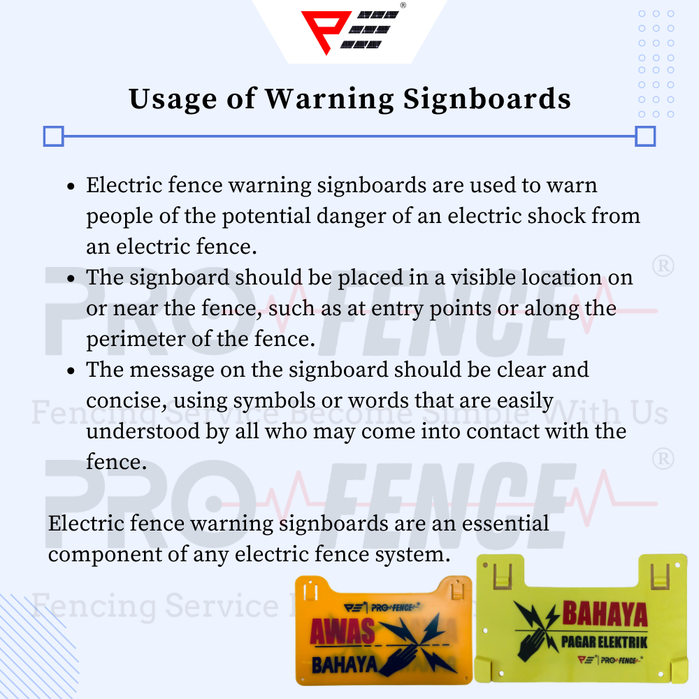 PRO FENCE MAXSON TVOE Warning Sign Board Electric Fence Warning Signboard Pagar Bahaya Awas Pagar Elektrik Papan Tanda
