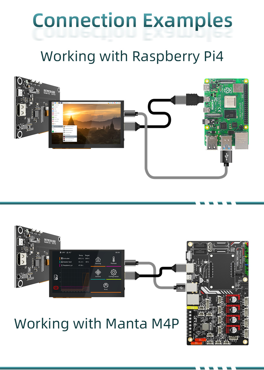 Bigtreetech btt hdmi5 hdmi7 v1.1 large size touch screen for klipper raspberry pi4 mini pc monitor 3d printer parts