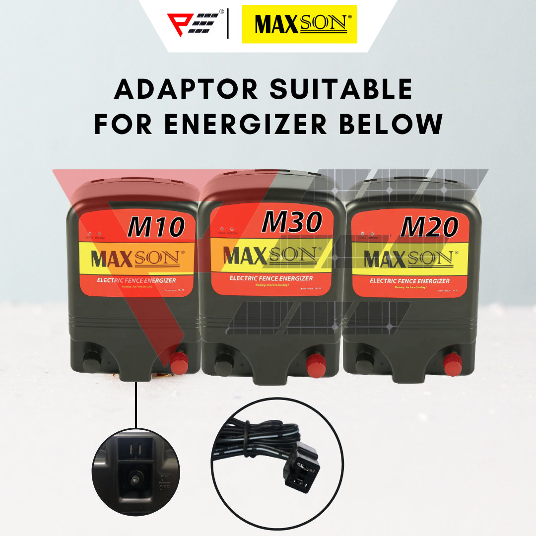 Electric Fence Energizer AC Adapter Battery Adaptor DC Adaptor Power Adaptor ProFence PapaStop Maxson Tvoe Pel Patriot