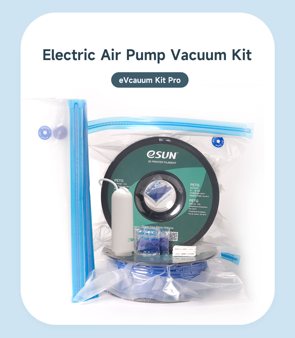 Esun evacuum kit pro sealing bags dust proof humidity resistant for keeping filament dry, 10 vacuum bags/kit