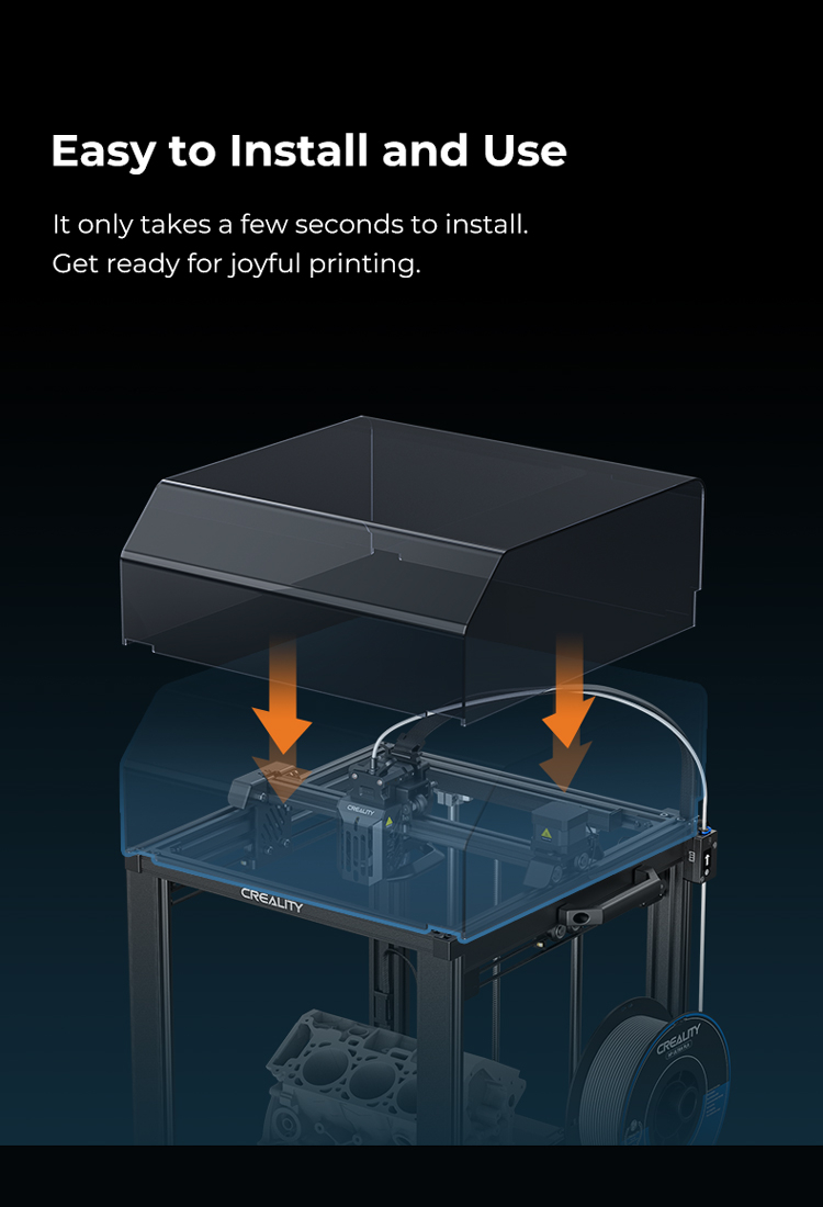 Ender-5 s1 ender5 acrylic top cover upgrade kit 3d printer parts enclosure dust proof noise reduce high temp print