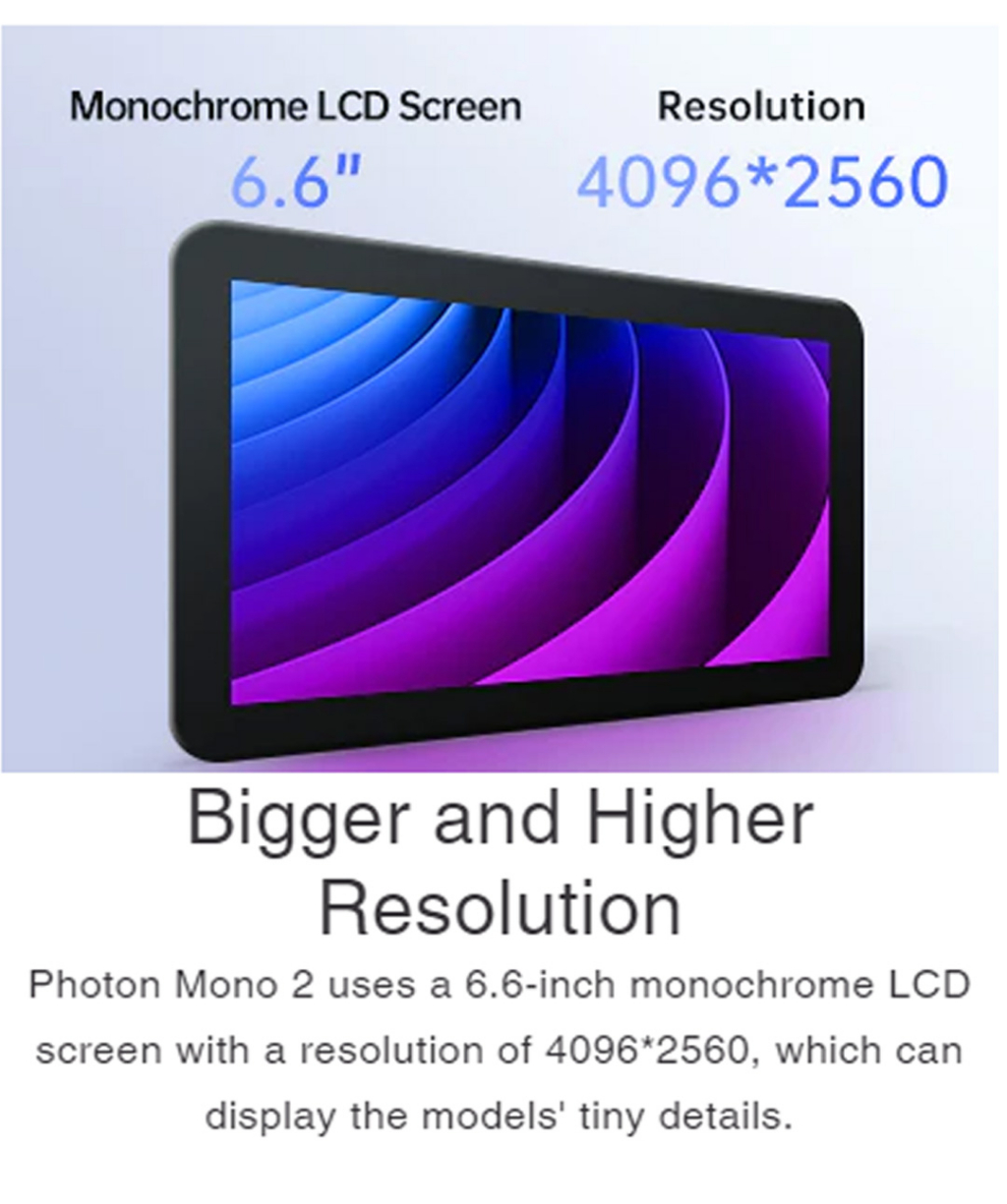 Anycubic photon mono 2 4k+ resolution anti-aliasing adjustable uv cooling lcd resin 3d printer 4k