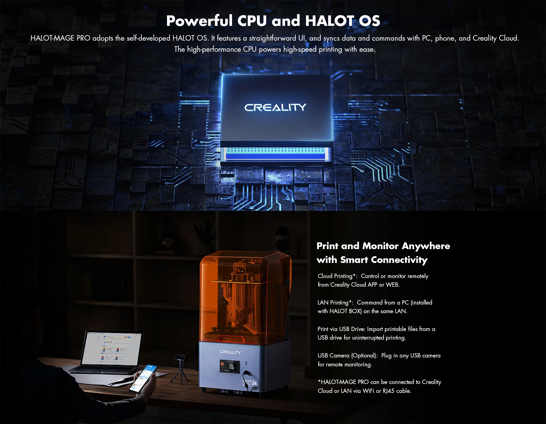 [new arrival] creality halot mage pro hyper speed 170mm/h high 8k resin printing 3d printer 10.3