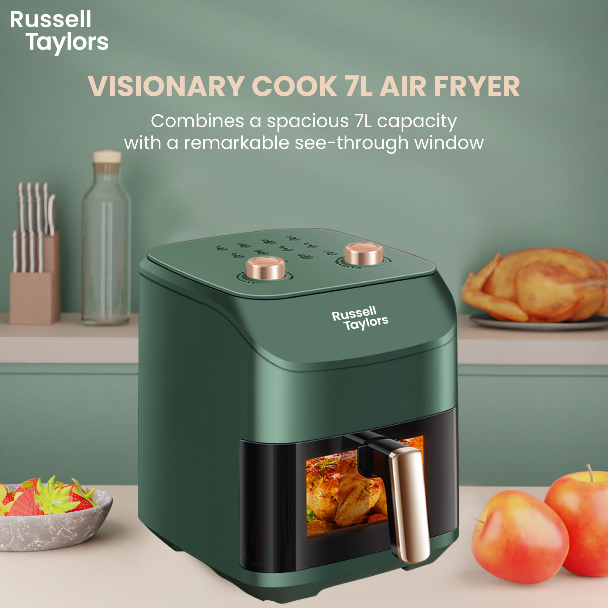 Russell Taylors 3d Visible Window Xl Air Fryer Large 7l Z2 Green Pgmall