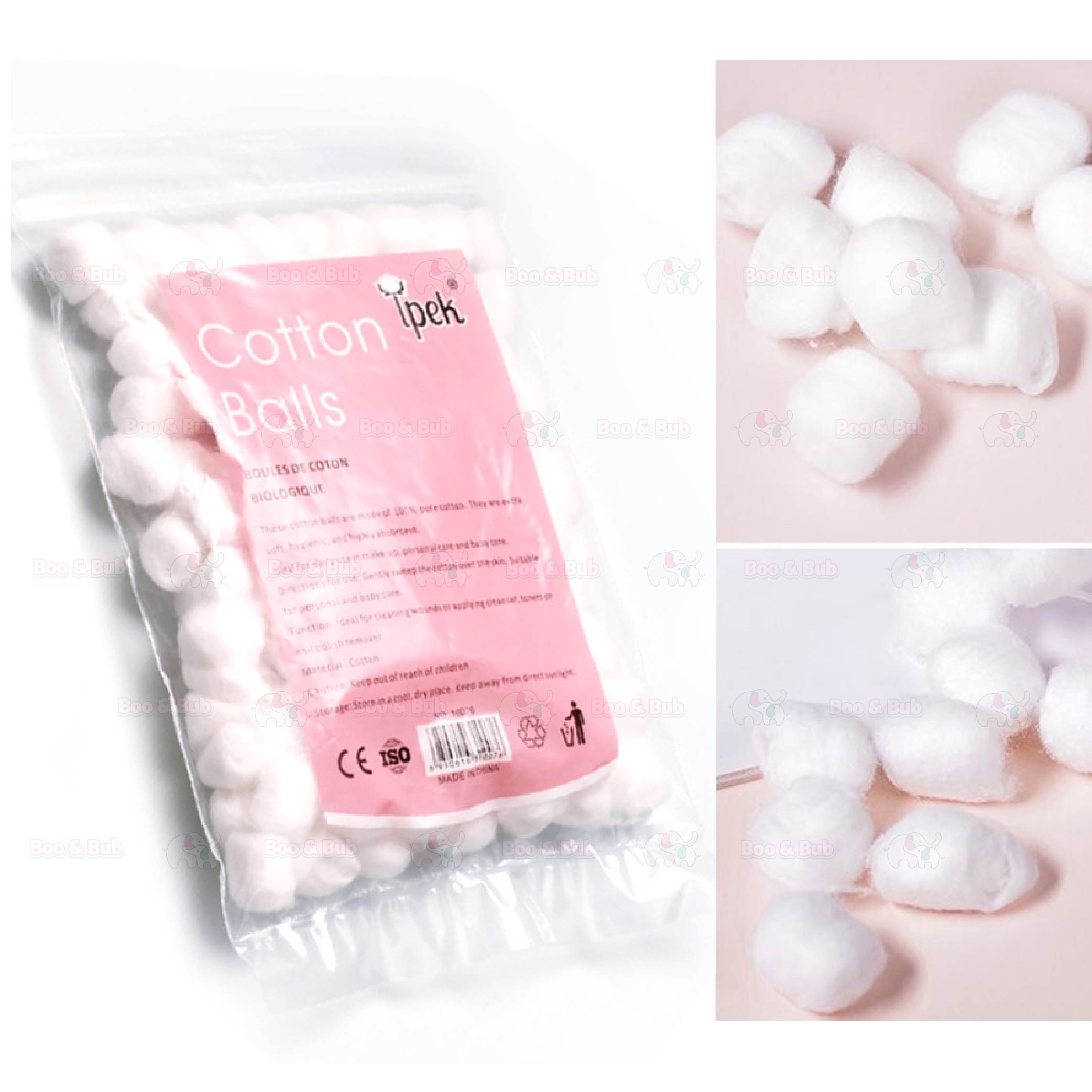 Boo&Bub 100pcs Cotton Ball High Quality 100% Pure