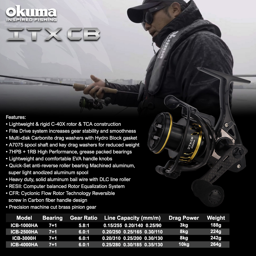 Okuma ITX-CB Carbon Body Spinning Reel - ICB-1000HA