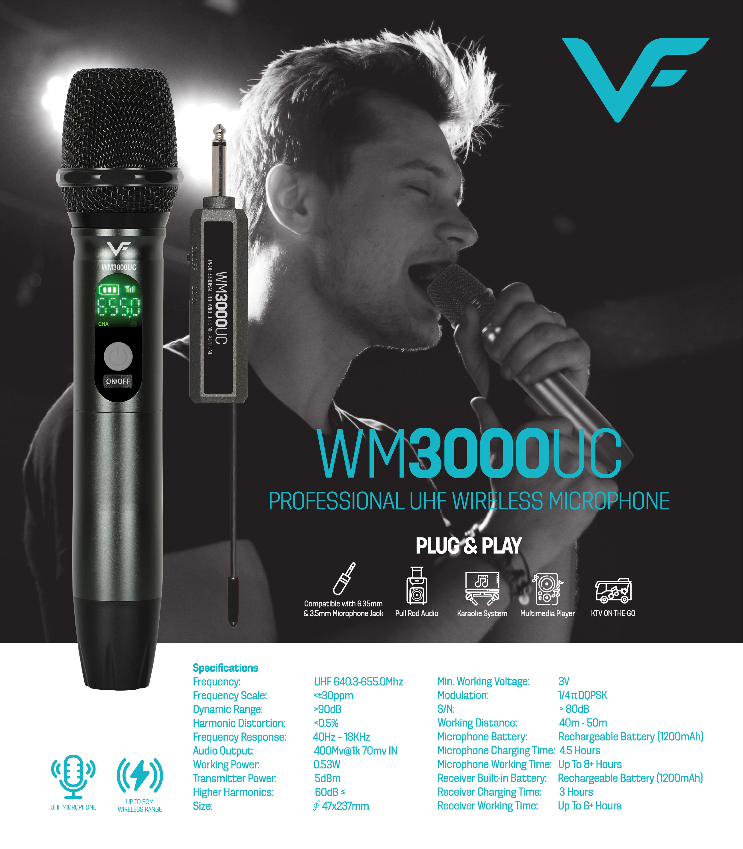 WM3300 DUOUC Professional Wireless Microphones - Vinnfier Malaysia