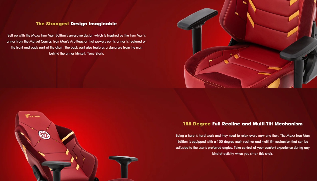 TTRacing MAXX IRON MAN EDITION Leather Premium Ergonomic Office