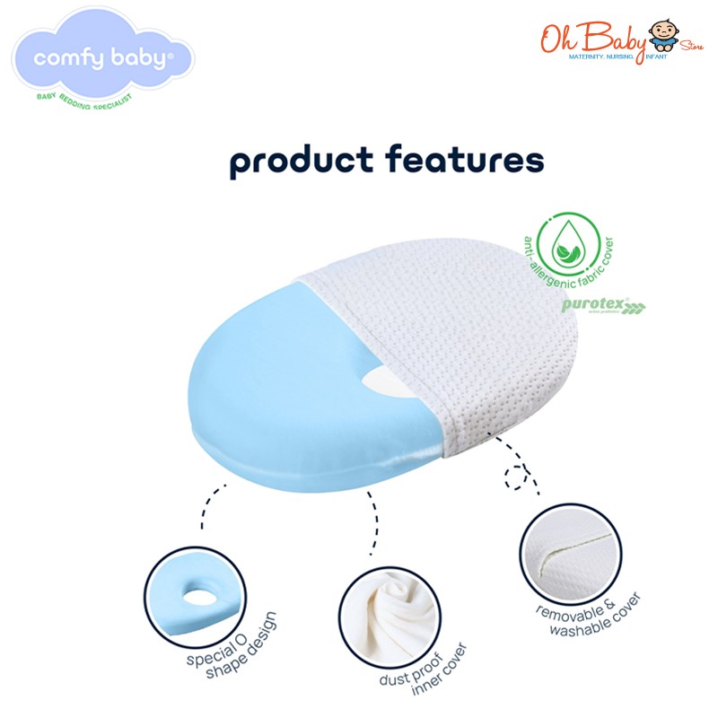 Comfy Baby Cooling Purotex Dimple Pillow 0 8m Online Baby Store Malaysia Oh Baby Store l Best Baby Store Malaysia