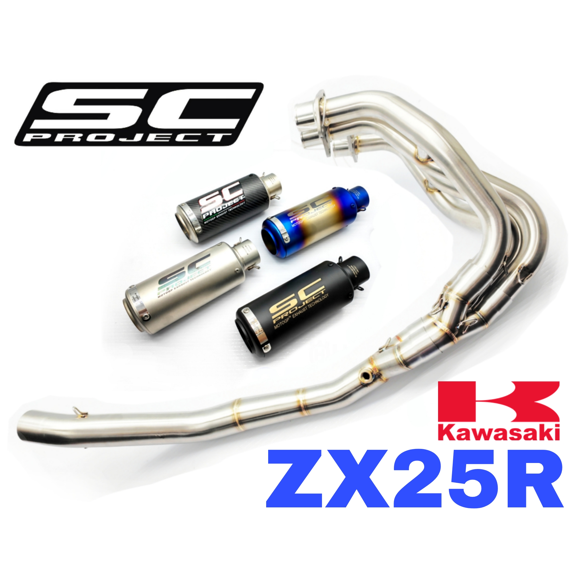 SC Project Exhaust Kawasaki ZX25R Full System Piping Manifold