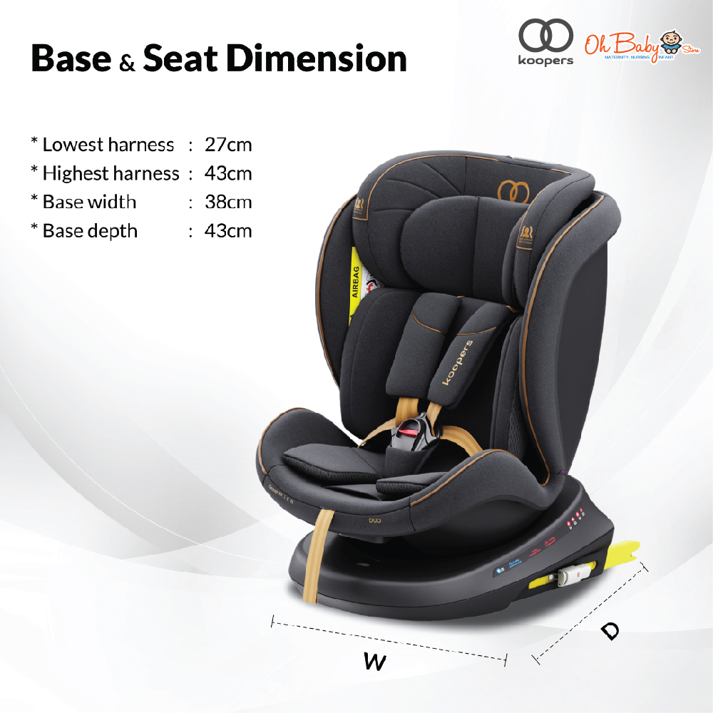 Koopers Duo Baby Car Seat Newborn to 12 years old (0-36 kg) Oh