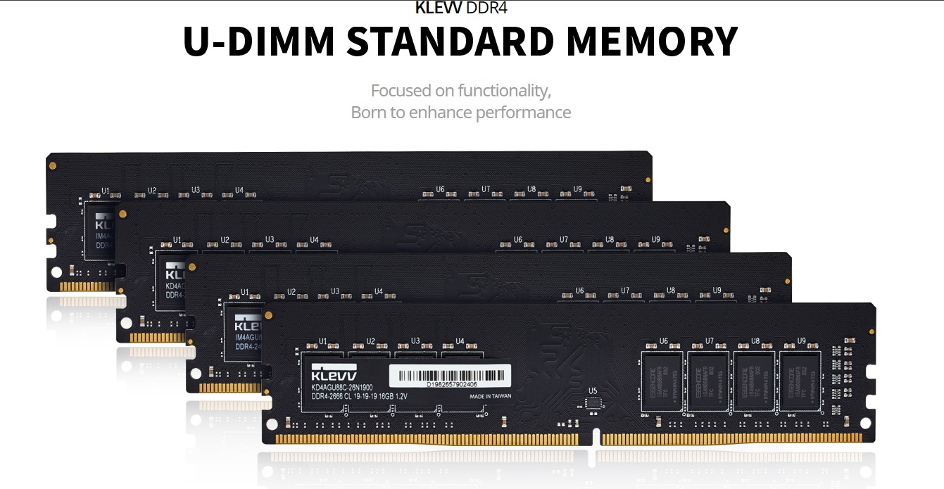 Klevv DDR4 32GB 16GB 8GB 3200MHZ PC300 U-Dimm Standard Value