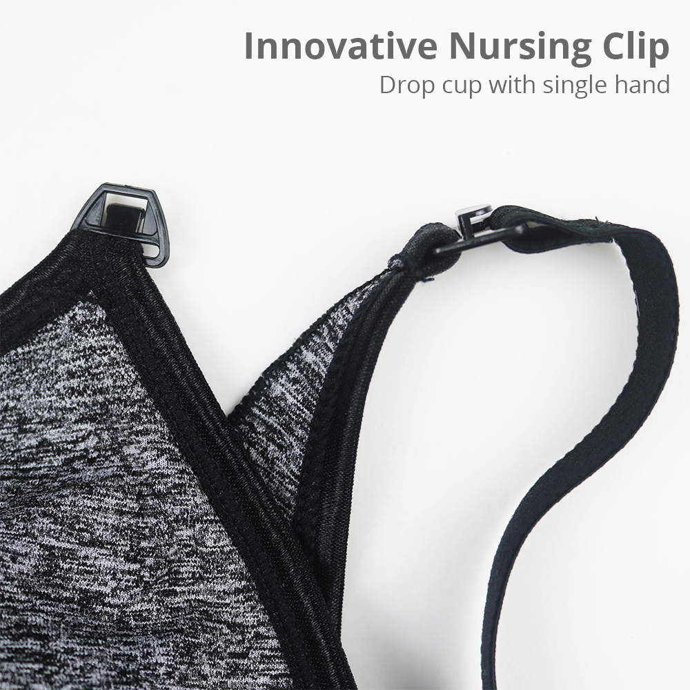 Shapee Sassy Nursing Bra (Black) - Wireless nursing bra, Sports