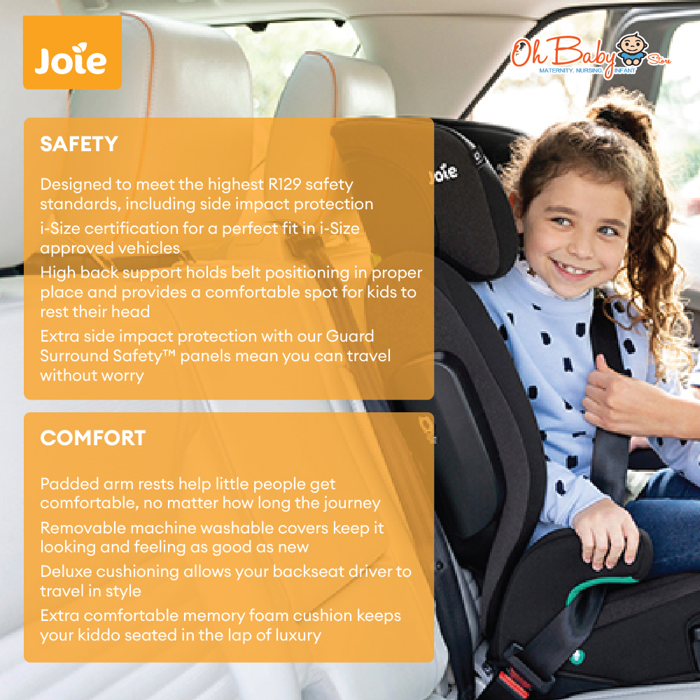 Joie i-Trillo FX Booster Seat: The Stylish and Safe Booster Seat with R129  and i-Size Standards for Your Child from 100cm to 150cm (4-12 Year Old)