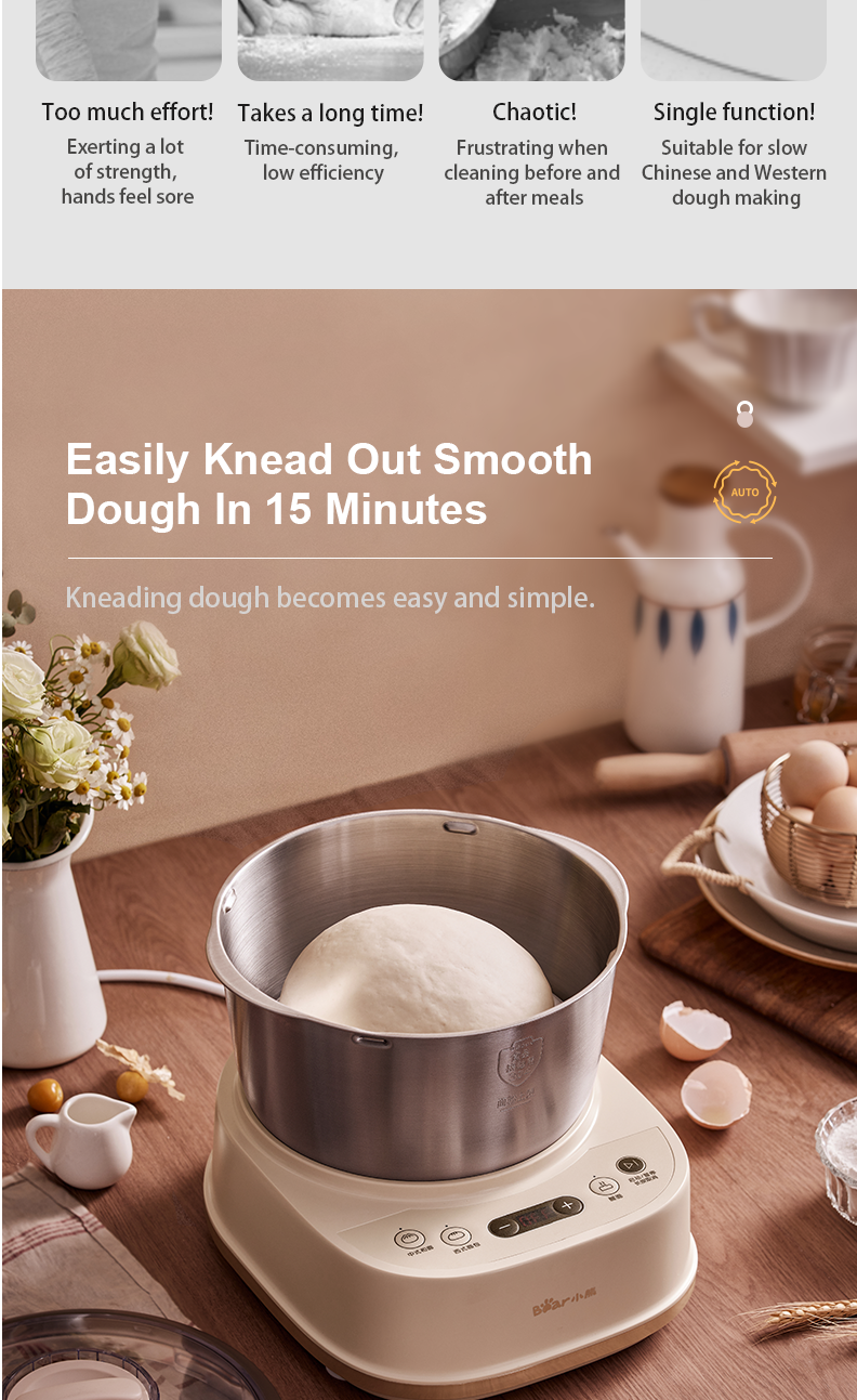 Bear Dough Maker 5.0L Automatic MultiFunctional Dough Making 2