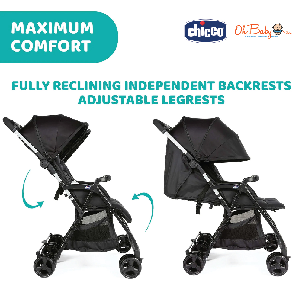 Chicco Ohlala Twin Stroller Black Night Oh Baby Store l Best Baby Store Malaysia