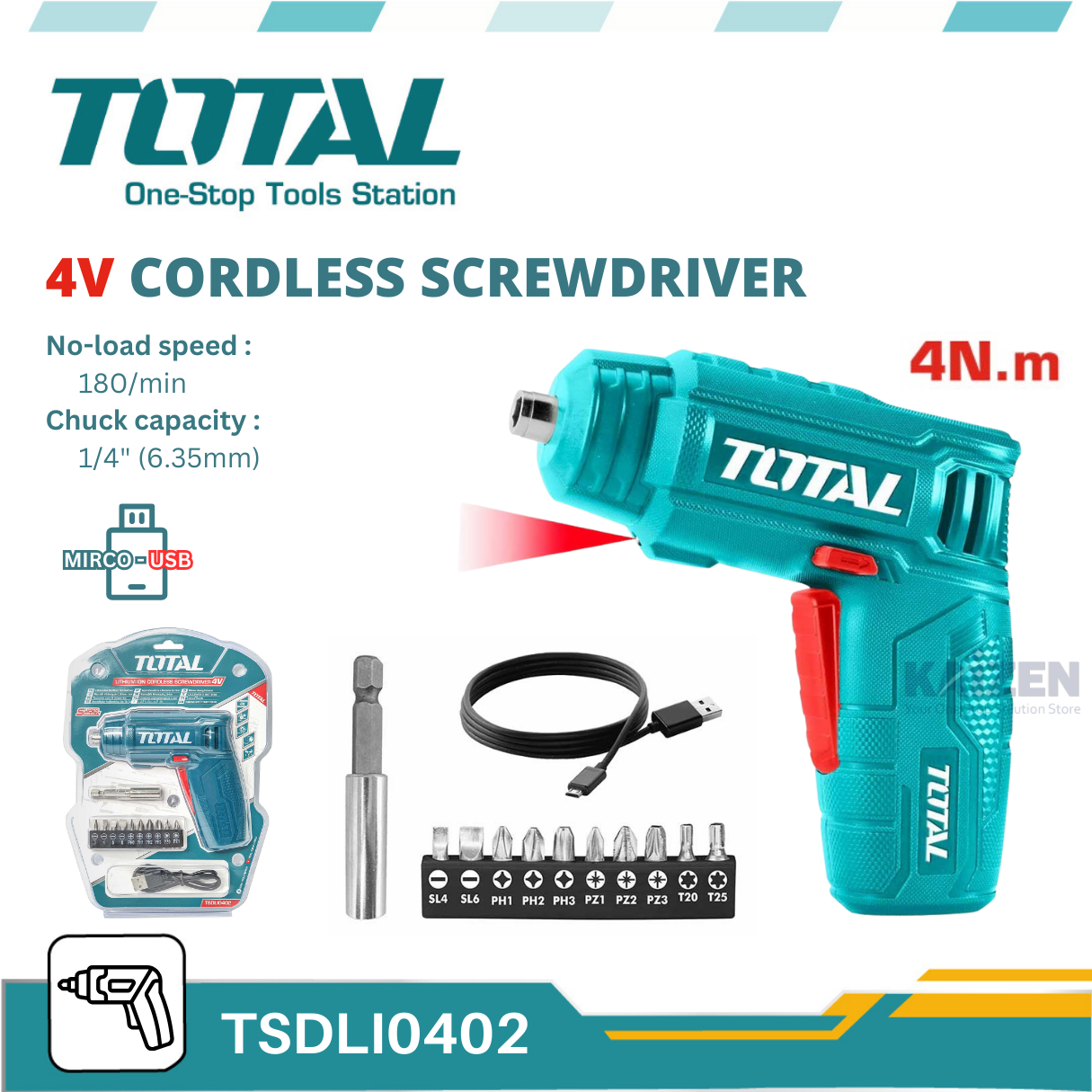 Total cordless screwdriver hot sale