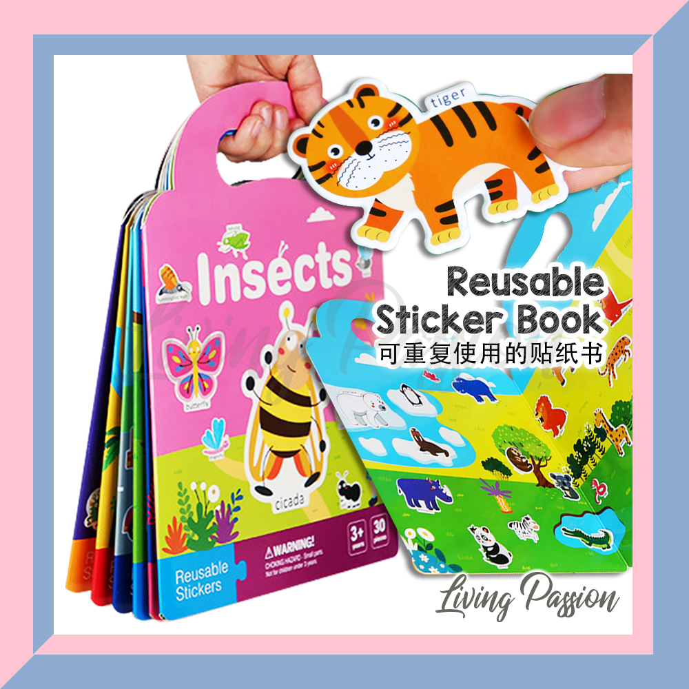 Kids Reusable Sticker Book Multiple Scenarios Cartoon DIY Puzzle Baby Early  Learning Cognitive Learning Toy Child Busy Book Gift