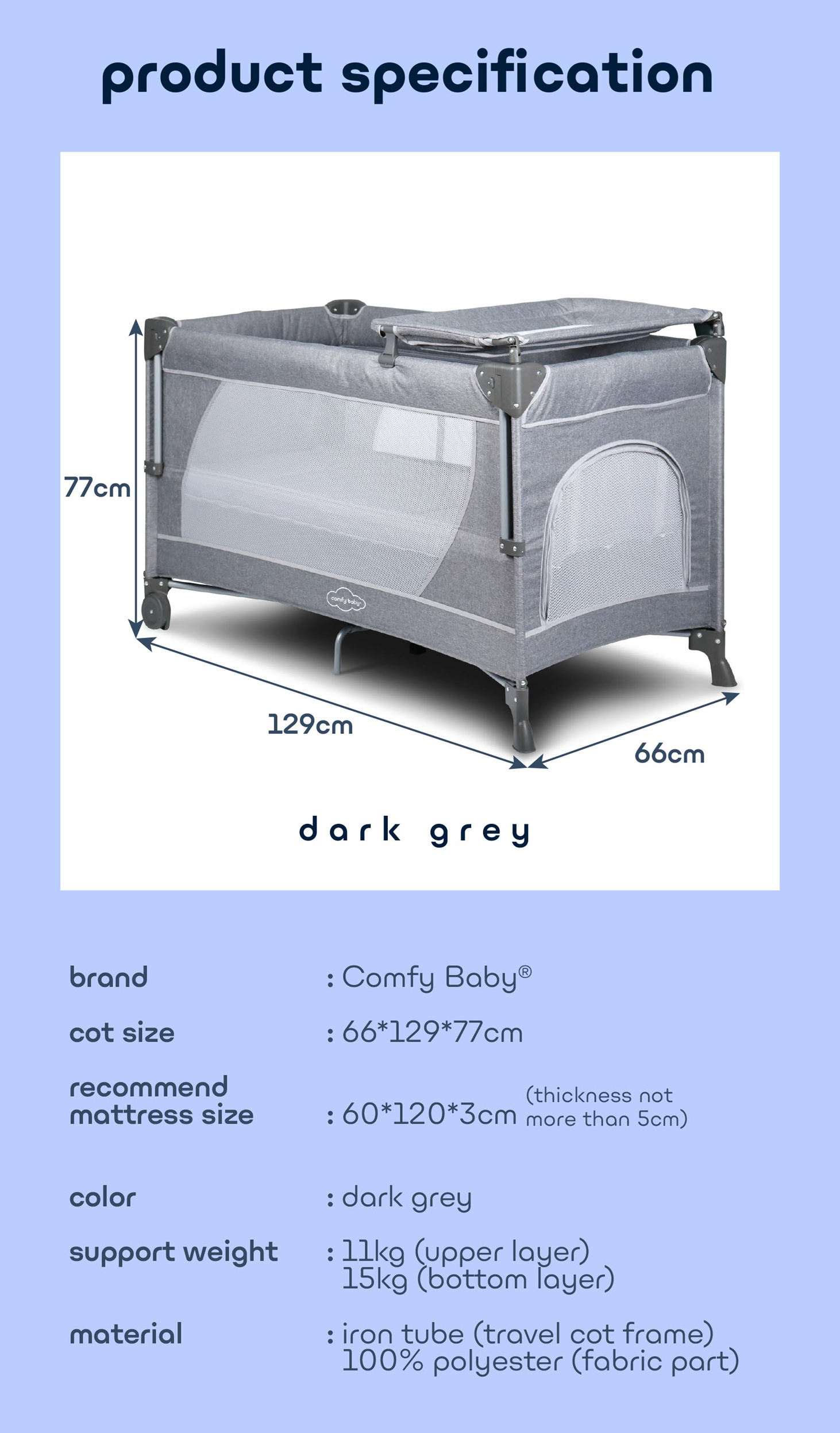 Comfy Baby Otto Travel Cot