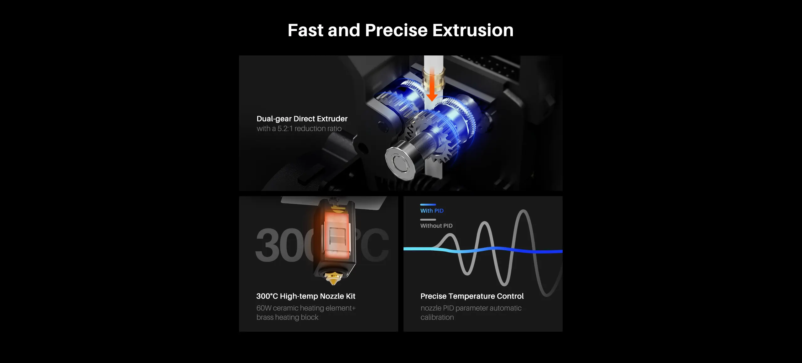 Elegoo neptune 4 max dual-gear direct extruder / auto bed leveling + auxiliary leveling / pei magnetic platform