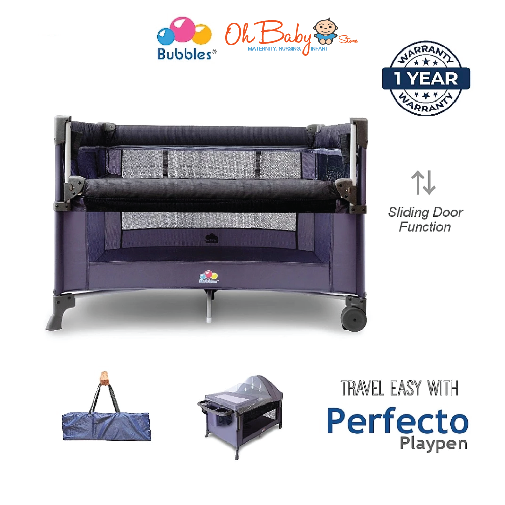 Bubbles Perfecto Playpen Easy Operation with Slide Down, Changing