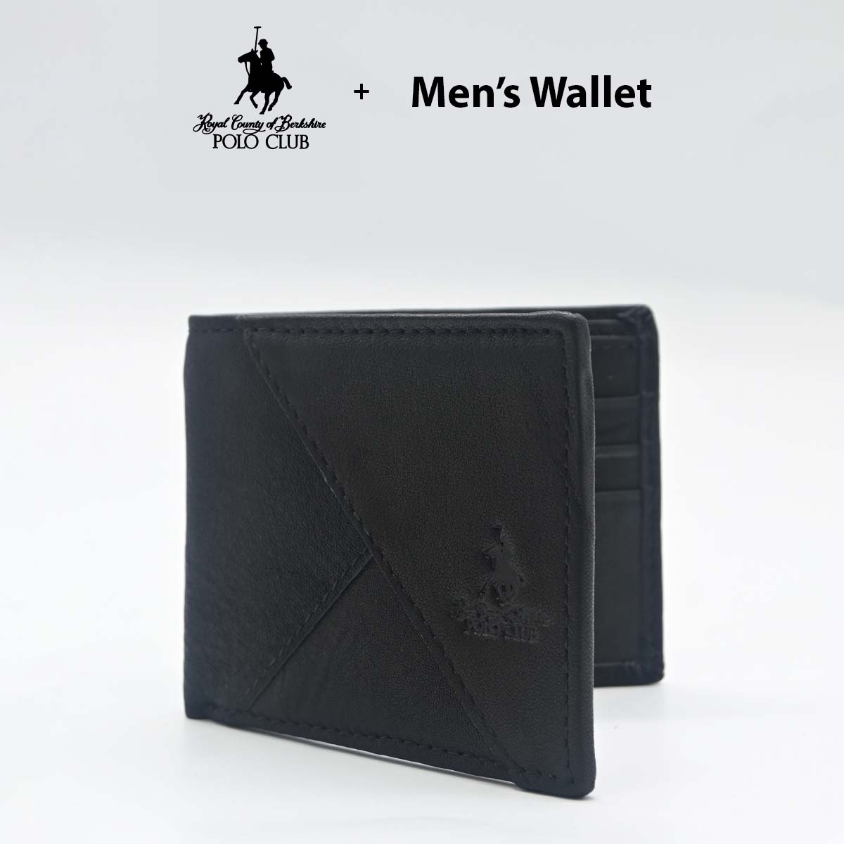 RCB Polo Club Men Black Genuine Leather Wallet RCB Polo Club