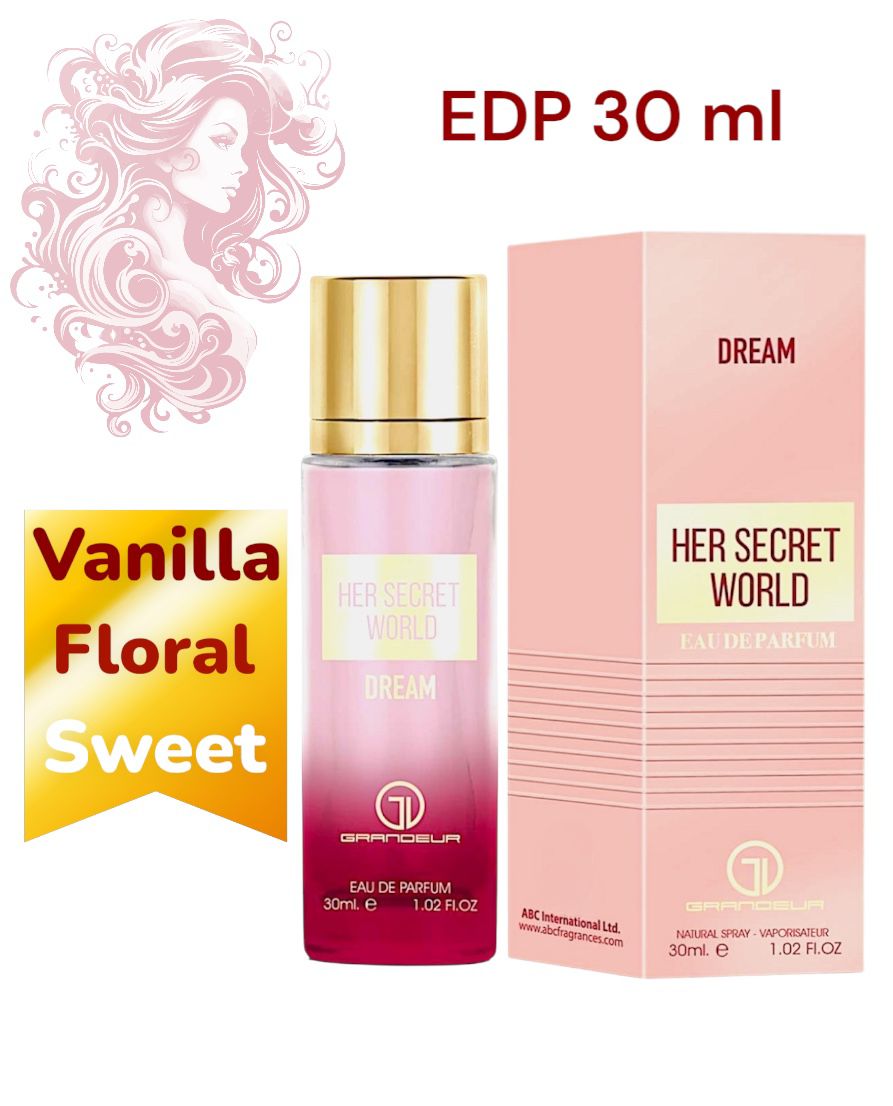 香水(女性用) HER SECRET WORLD 100ml Eau de Parfum Her Secret World 30ml Eau De Parfum Grandeur For Her Candid