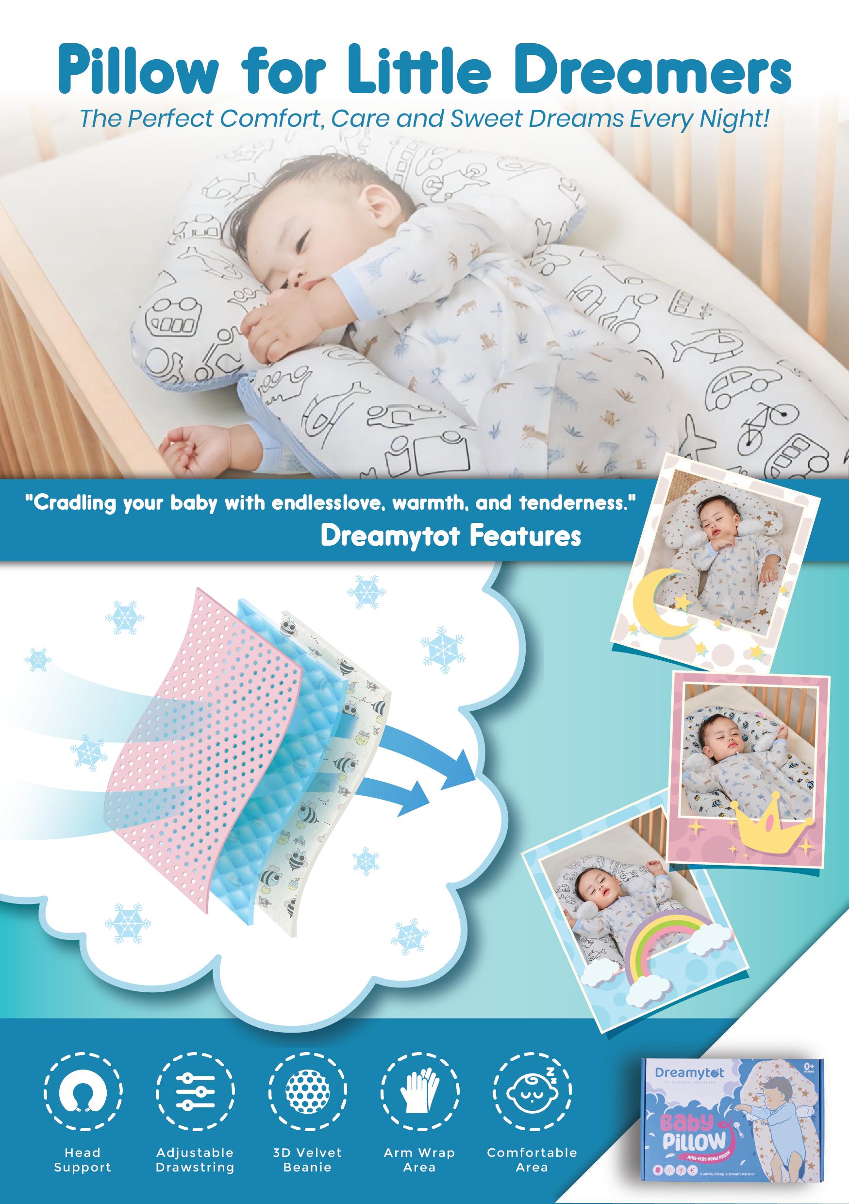 DREAMYTOT | KEPERLUAN BAYI | ANTI-FLAT HEAD SYNDROME BABY PILLOW | BABYMAMA  SHOPPE