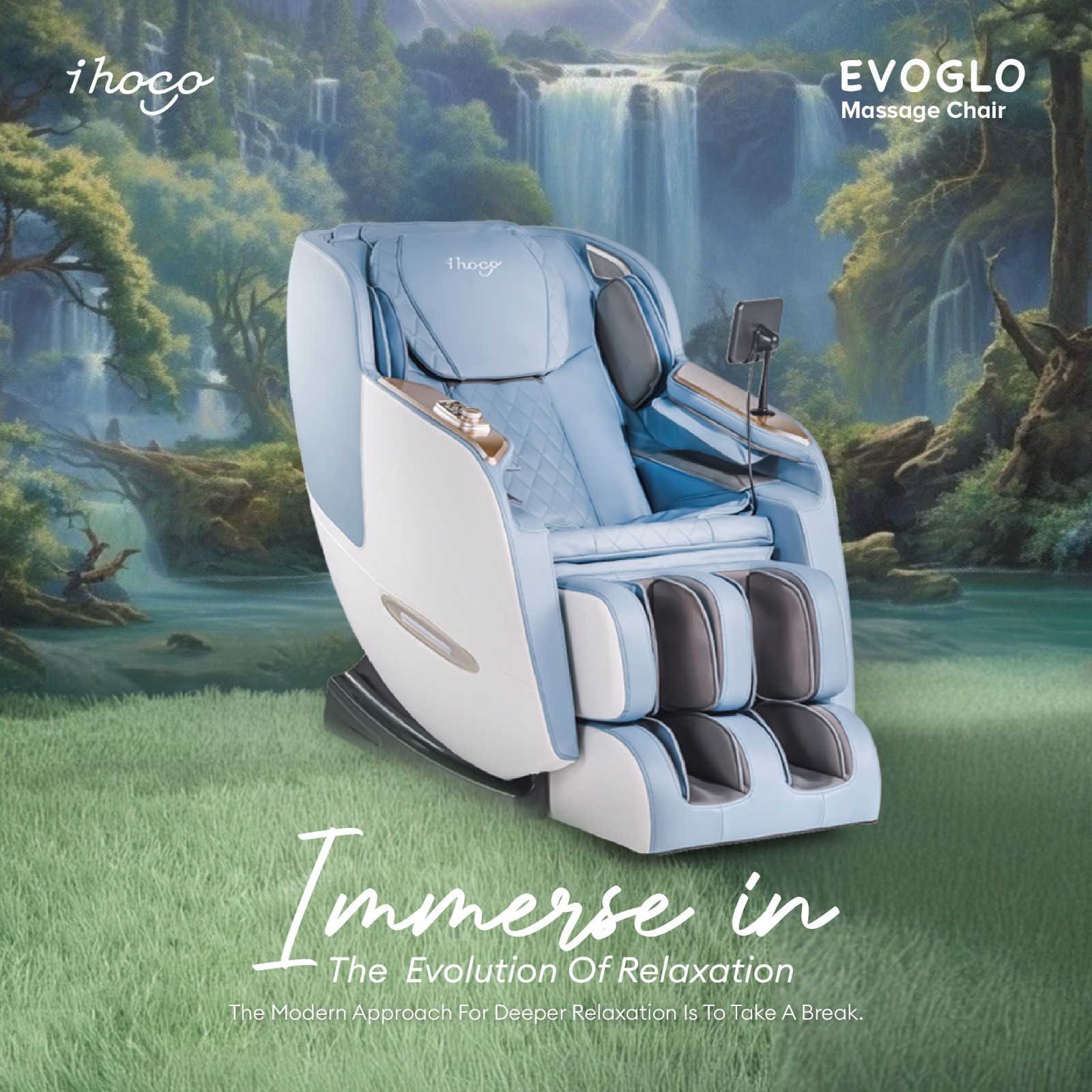 Ihoco Evoglo Massage Chair Serene Blue Free Habib Gold Coin