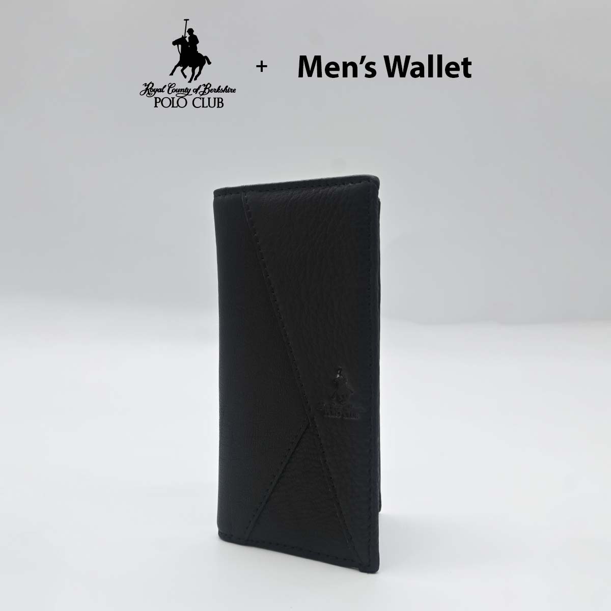 RCB Polo Club Men Black Genuine Leather Long Wallet RCB Polo Club