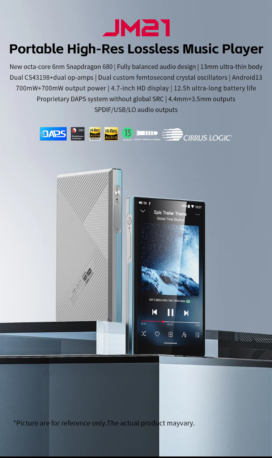 FiiO JM21, Digital Audio Player: Android 13 Dual CS43198 LDAC