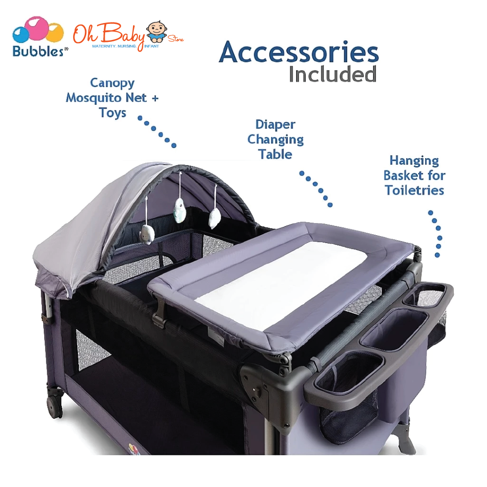 Bubbles Perfecto Playpen Easy Operation with Slide Down, Changing