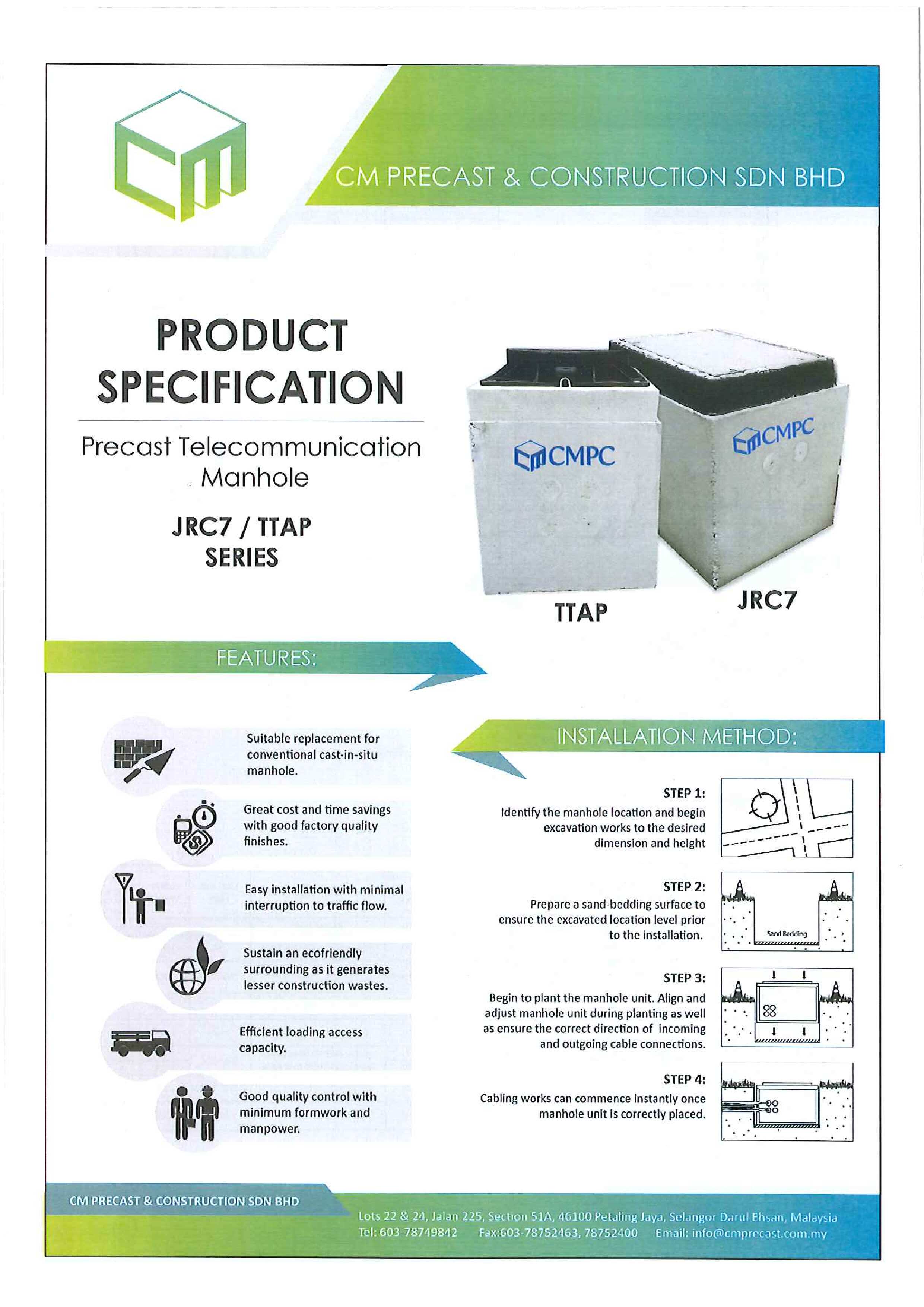 CM JRC7 Precast Concrete Telecommunication Manhole Full Set C/W Cast ...