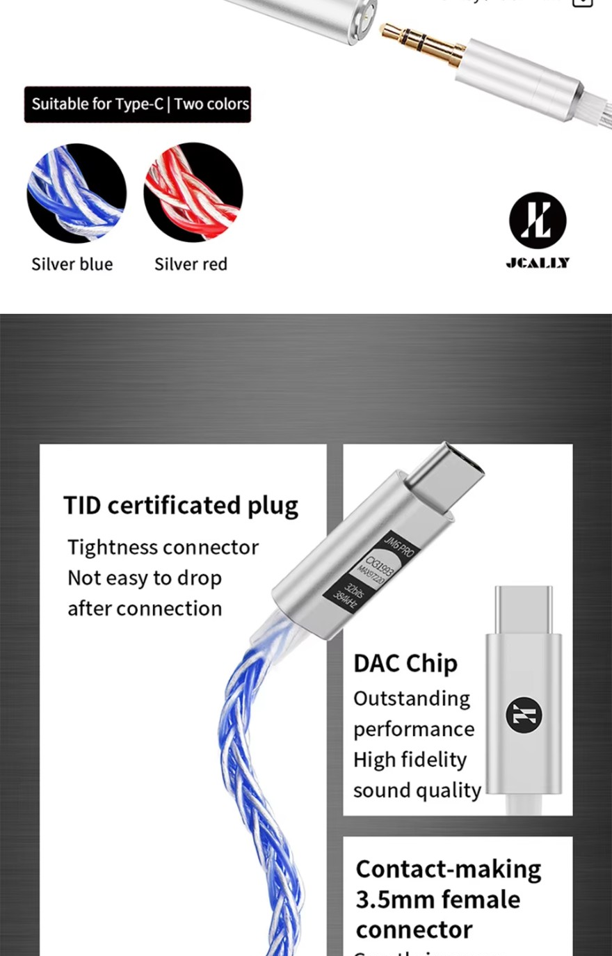 Jcally JM6 Pro, Dongle DAC and Amplifier: CX31993 USB Portable Adapter ...