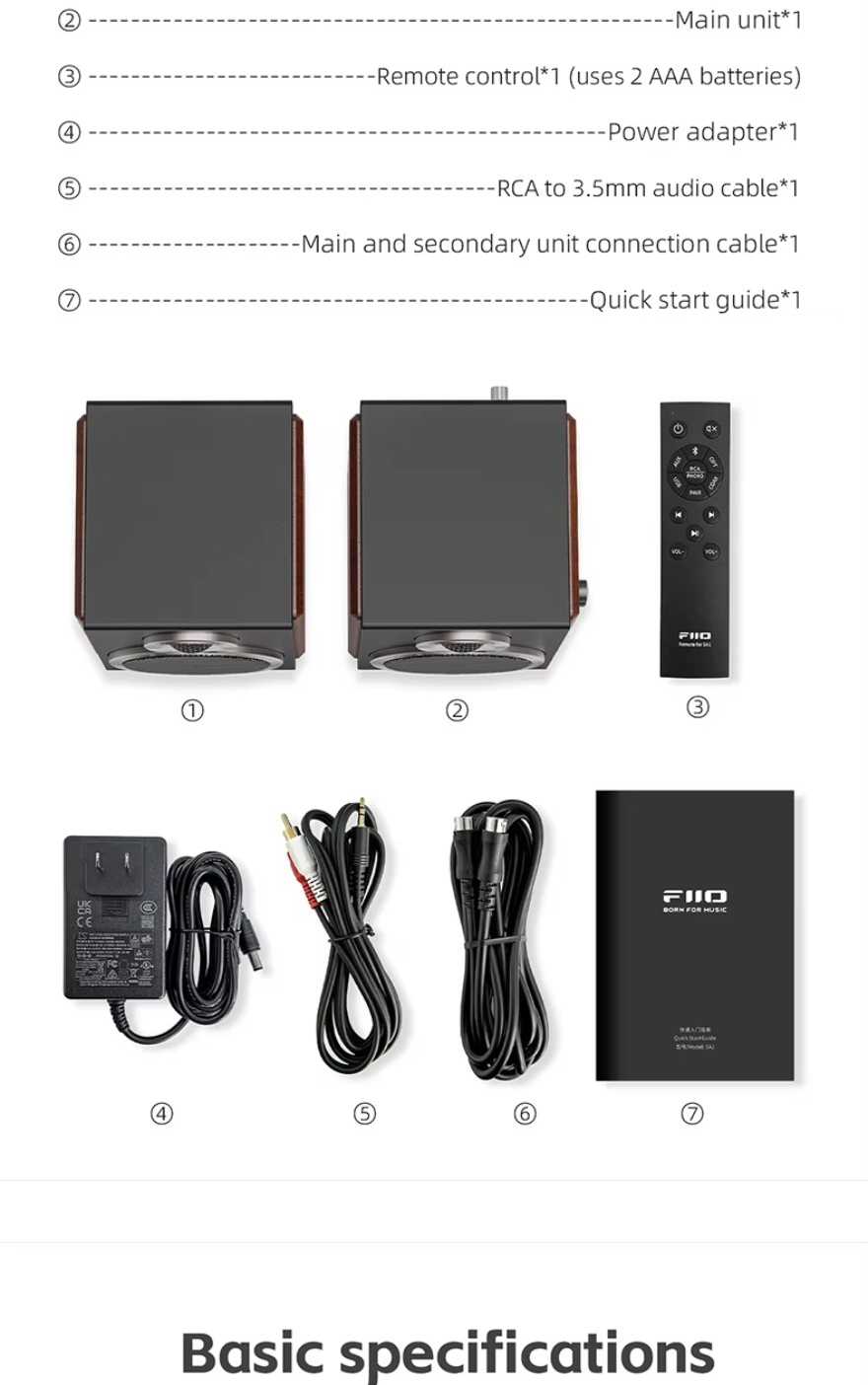 FiiO SA1 Altoparlante Desktop Hi-Fi – PEQ 31 Bande, Bluetooth LDAC, 20W*2+5W*2, Woofer In Fibra Di Legno E Tweeter In Alluminio-Magnesio