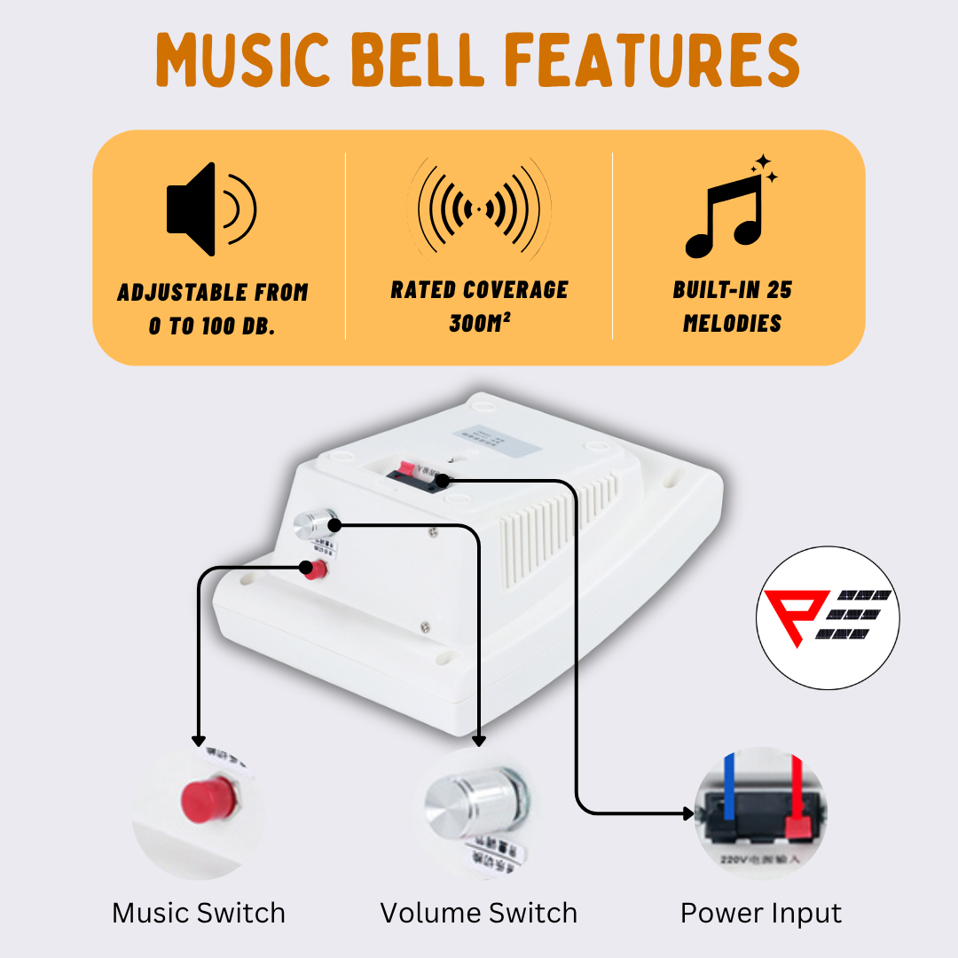 KG3022D Automatic Microcomputer Ringing Bells Timer Factory Bell School Bell 1-59 Sec Ringing Bell Stainless Steel Bell