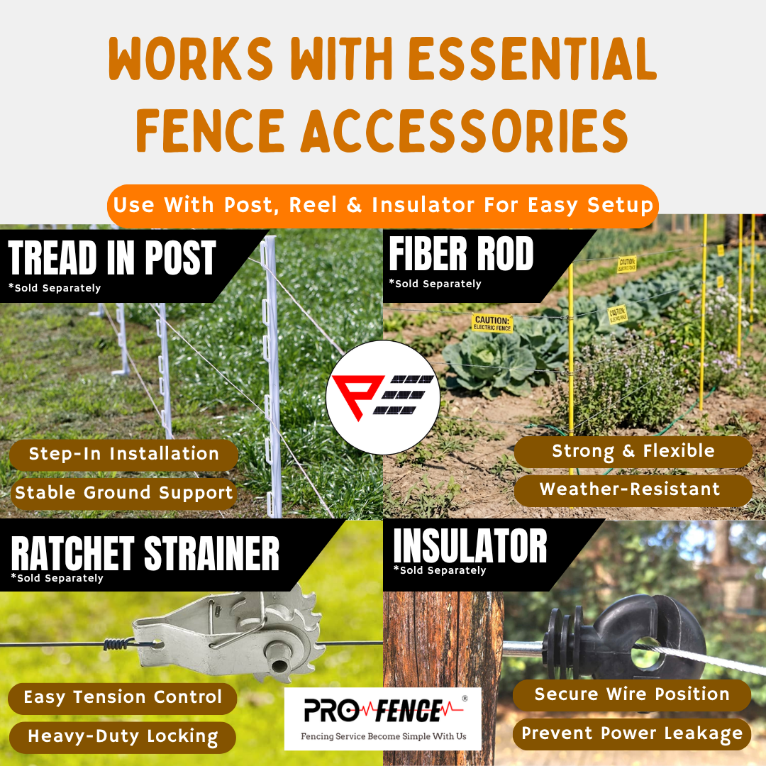 Pro Fence Electric Fence Aluminium Wire 1.6MM Multi Thread 500M Pagar Elektrik Wayar Anti Karat Heavy Duty Kebun