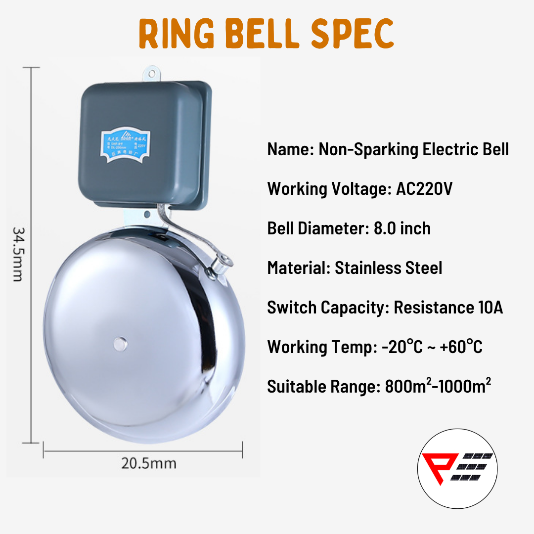 KG3022D Automatic Microcomputer Ringing Bells Timer Factory Bell School Bell 1-59 Sec Ringing Bell Stainless Steel Bell