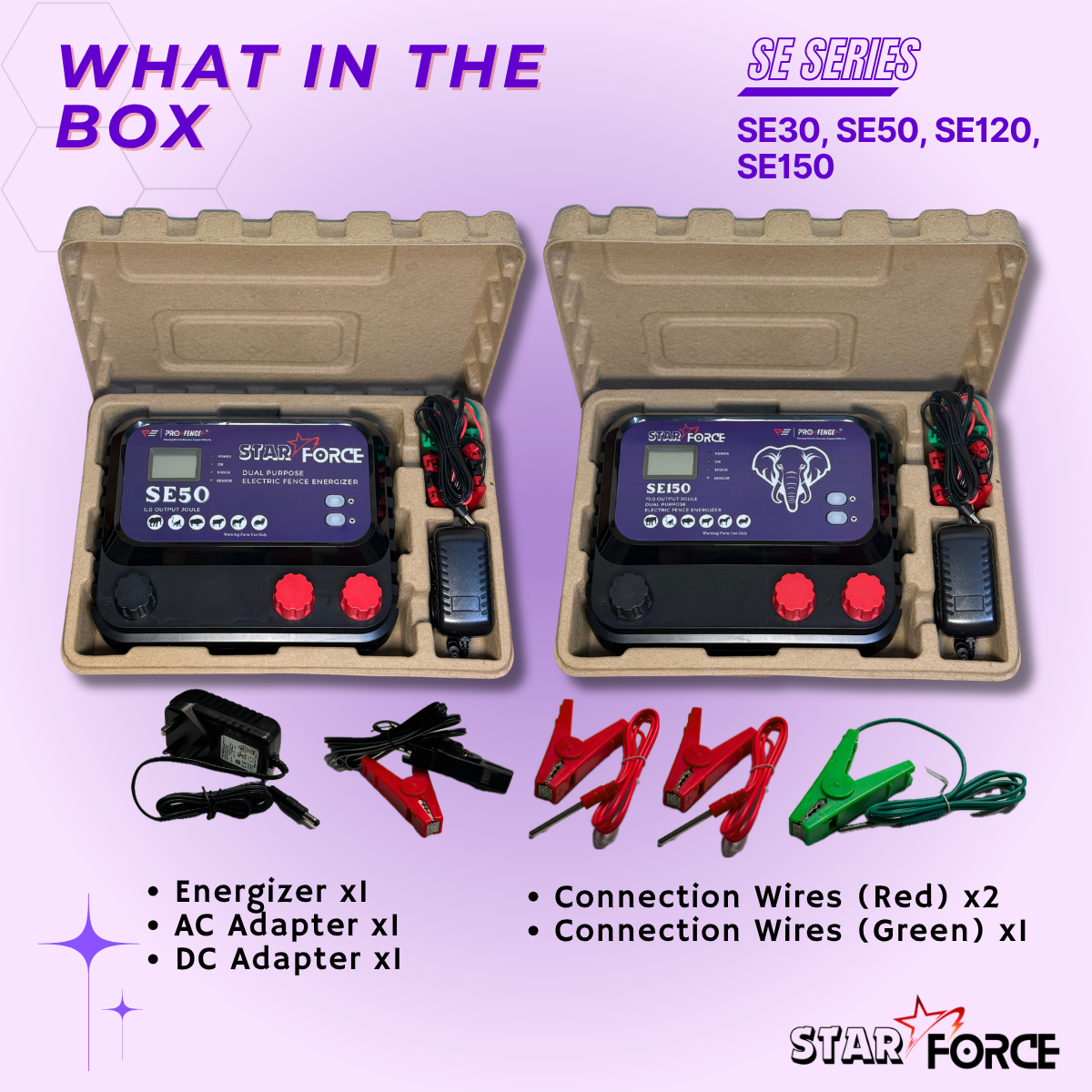 (Defense Elephant) StarForce SE150 Energizer (15.0 Joule Power) Electric Fence Pagar Elektrik Pagar Kebun Solar