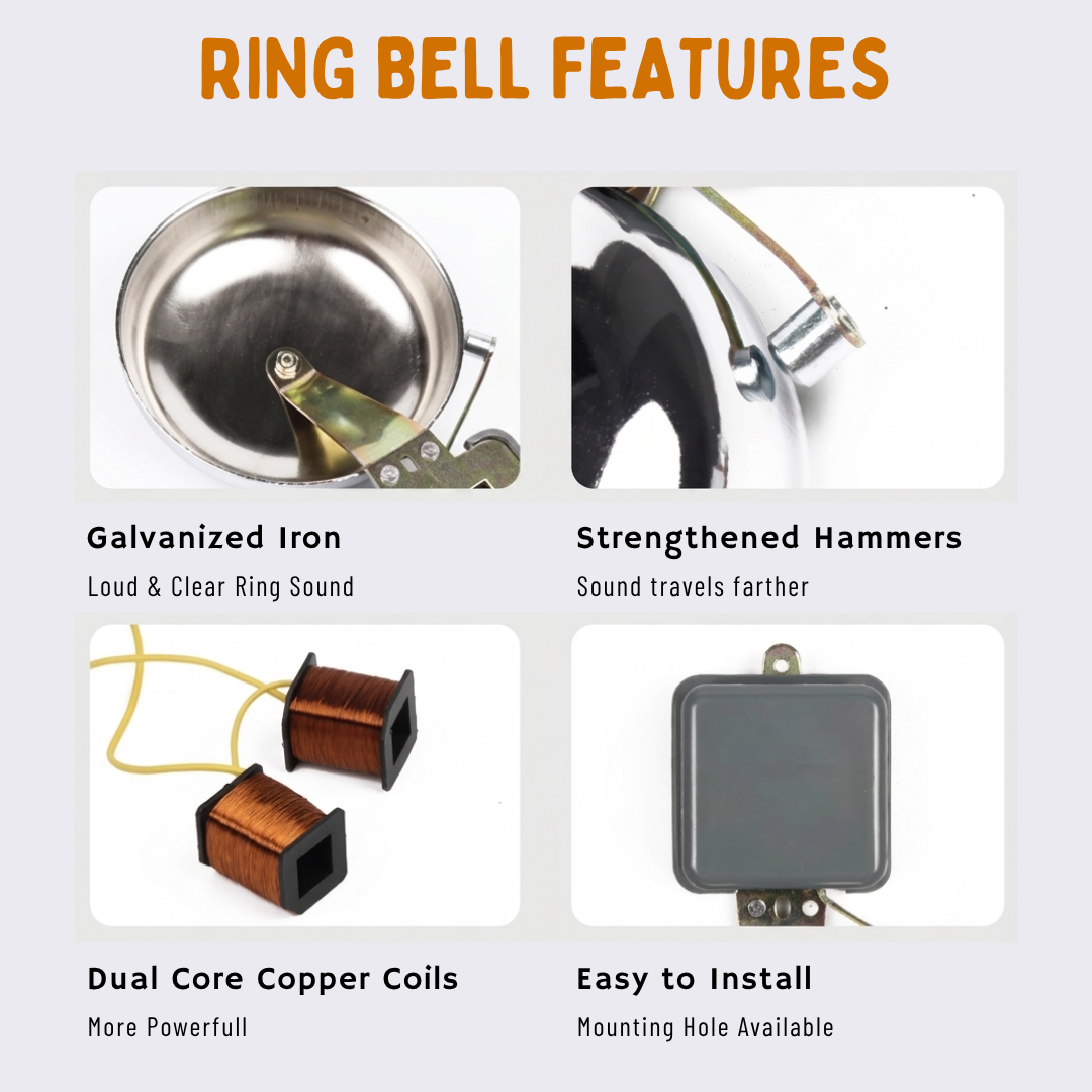 KG3022D Automatic Microcomputer Ringing Bells Timer Factory Bell School Bell 1-59 Sec Ringing Bell Stainless Steel Bell