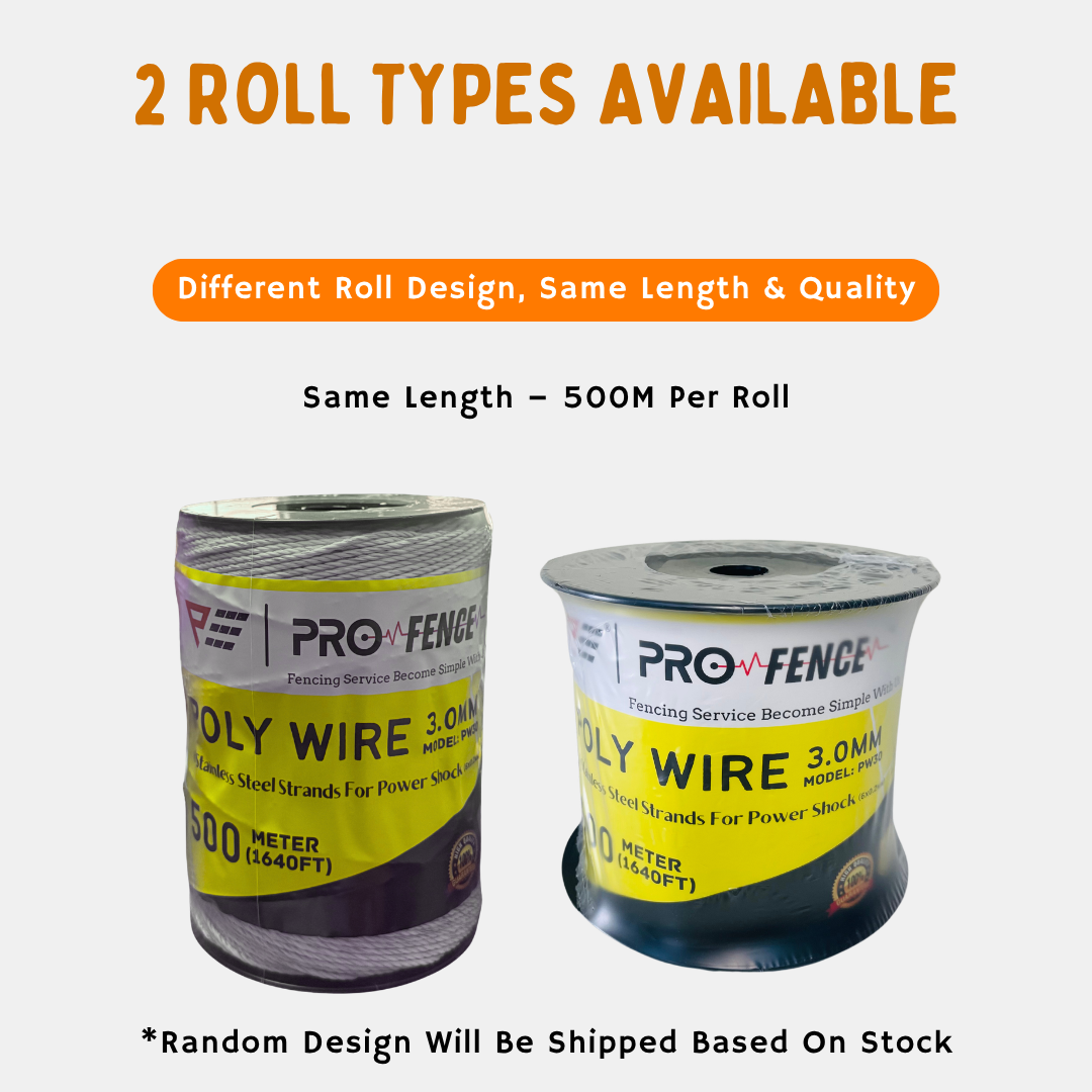 ProFence Polywire 2.0MM 2.3MM 3.0MM 500Meter Electric Fence Wire Poly Wire PoliWire Wayar Tali Pagar Elektrik Kebun