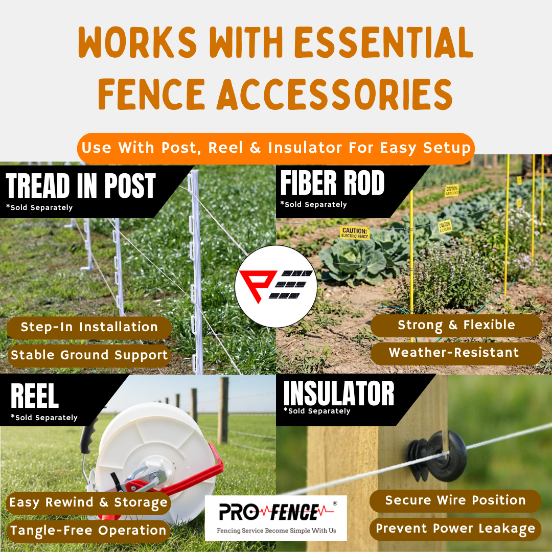 Tiron Polywire EPW20 2.0MM 500Meter Electric Fence Wire Red White Poly Wire Polyrope Wayar Pagar Elektrik Pagar Electric