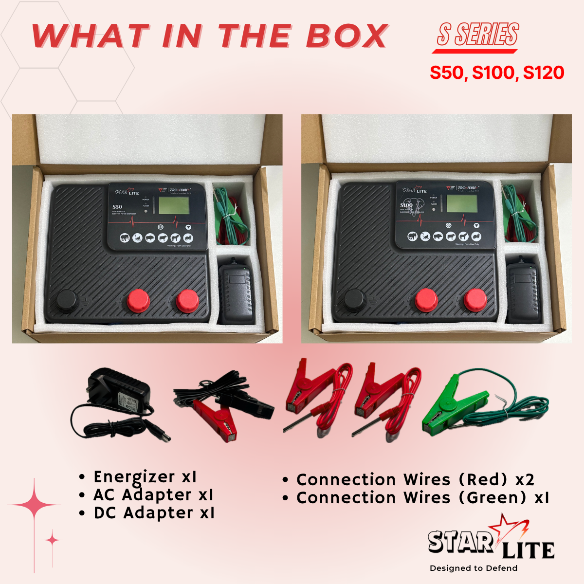 StarLite Energizer S50 S100 S120 5Joule 10Joule 12Joule Electric Fence Pagar Elektrik Pagar Kebun Solar Mengawal Monyet