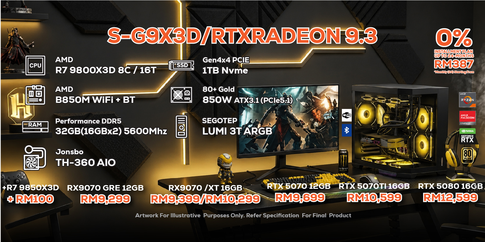 # DOTATECH S-G9X3D/RTXRADEON 9.3 - PC GAMING PACKAGE / 32GB DDR5 / 1TB ...
