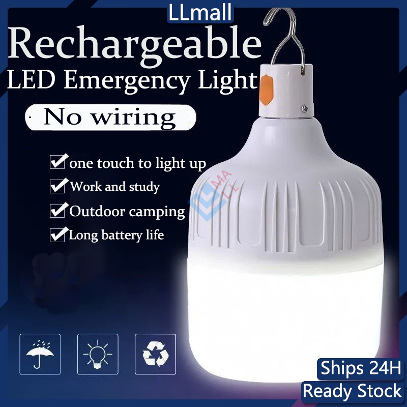 ✨Malaysia Stock✨Bulb Light Portable USB Led Bulb Rechargerable Lamp Night Market Charging Camping Hanging Light Emergency Light Camping Lamp Night Market Lamp Lampu Pasar Malam