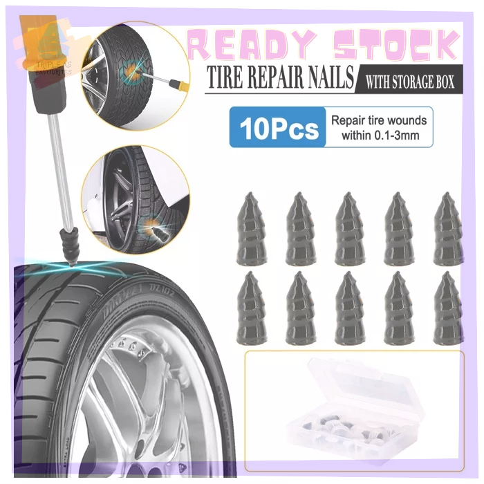 Tyre Repair Nail For Car Tyres Car Repair Rubber Nails Vacuum (10pcs